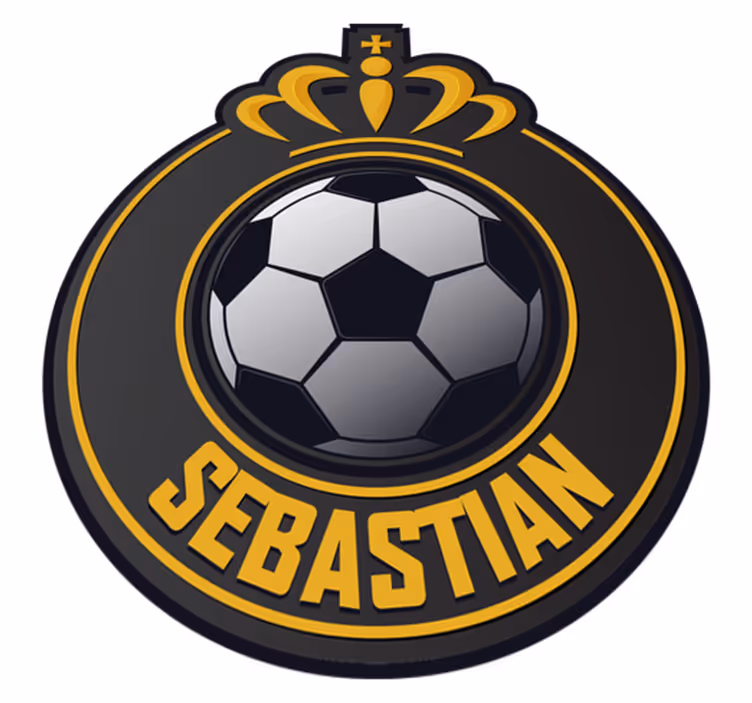 Adı ile kişiselleştirilmiş futbol topu vinil halı - TenStickers