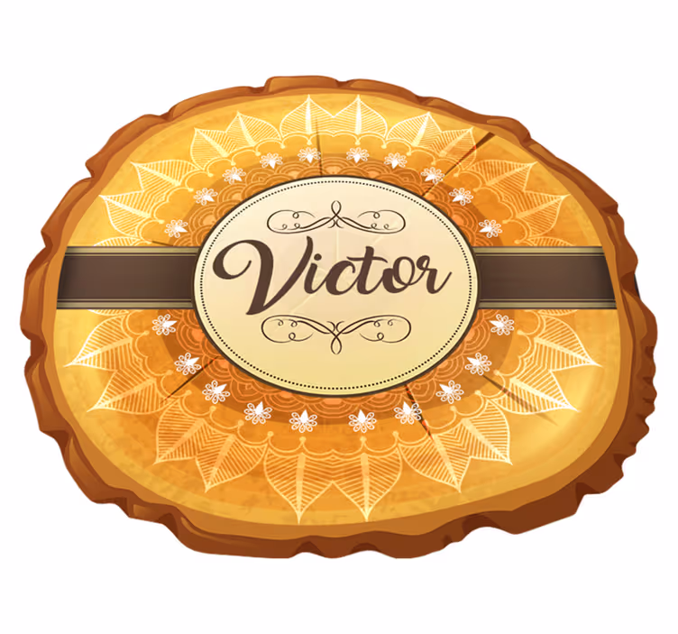 Adı ile kişiselleştirilmiş ahşap mandala vinil halı - TenStickers
