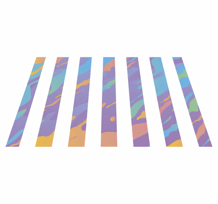 Pastel çizgili minimal vinil halı - TenStickers