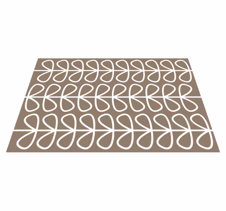 Bej yaprakları desen etnik vinil kilim - TenStickers