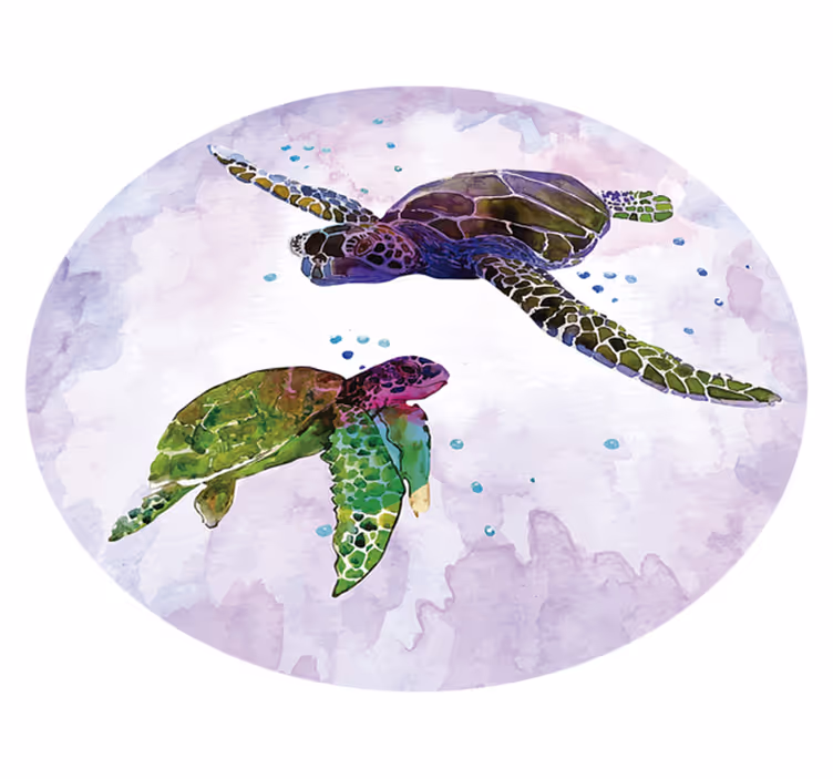 Ağrı sanat kaplumbağalar hayvan vinil halı - TenStickers
