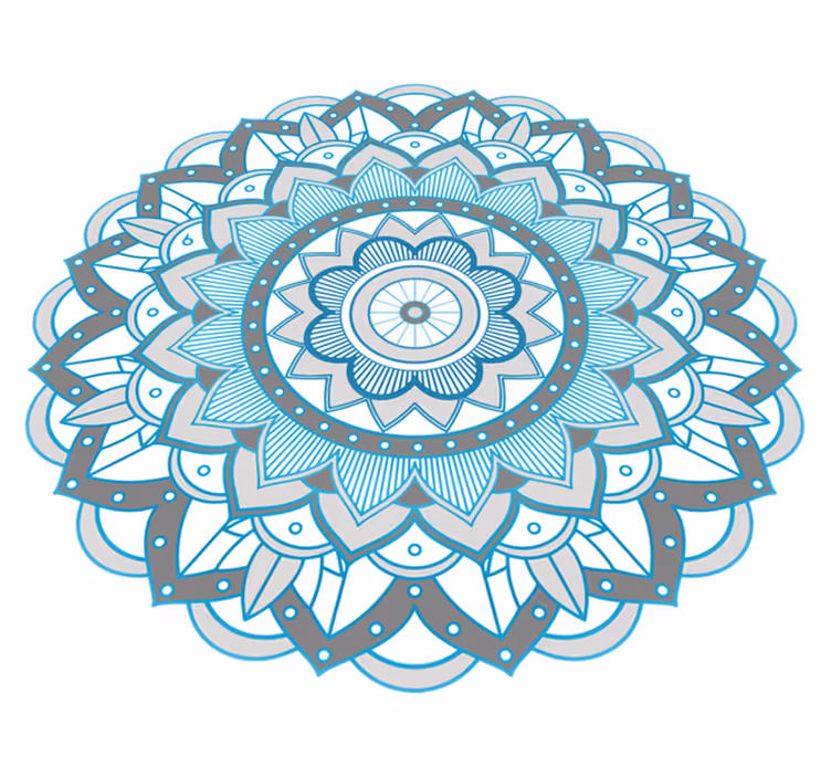 Yuvarlak mat mandala vinil halı - TenStickers