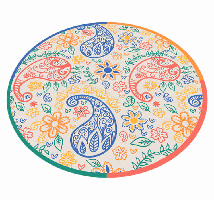 çiçek desenli motifler çiçekler ve bitkiler pvc halı - TenStickers