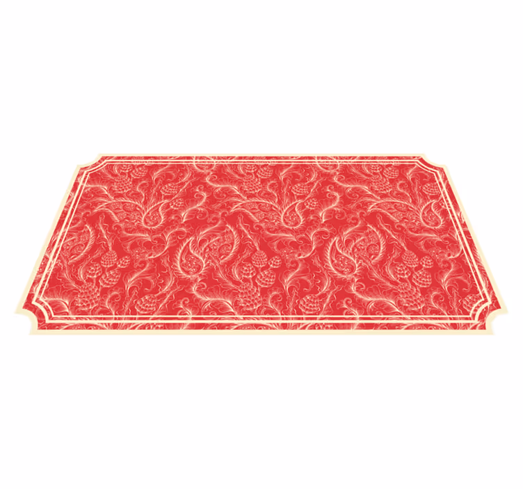 Süslü şal deseni kırmızı pvc halı - TenStickers
