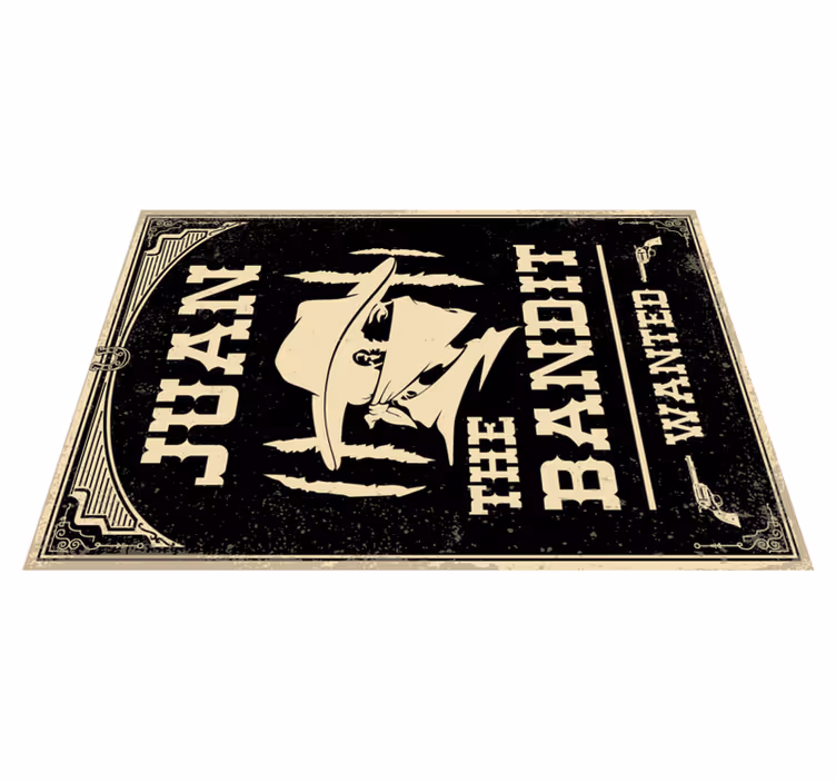 Batılı haydut teması isimlerle pvc halı - TenStickers
