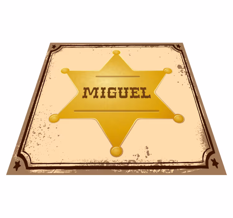 Adı ile Şerif rozeti adı vinil halı - TenStickers