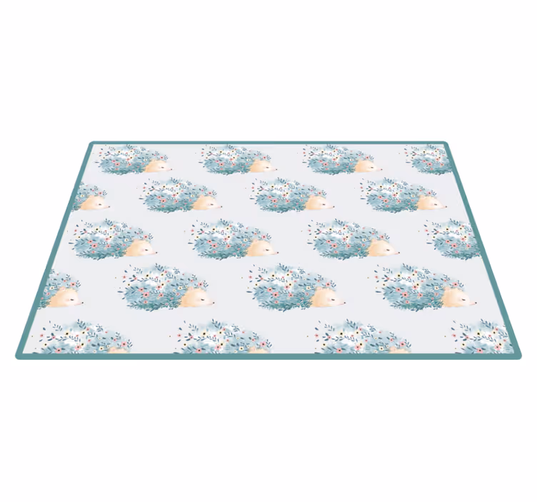 Kirpi çiçek desenleri bebek pvc halı - TenStickers