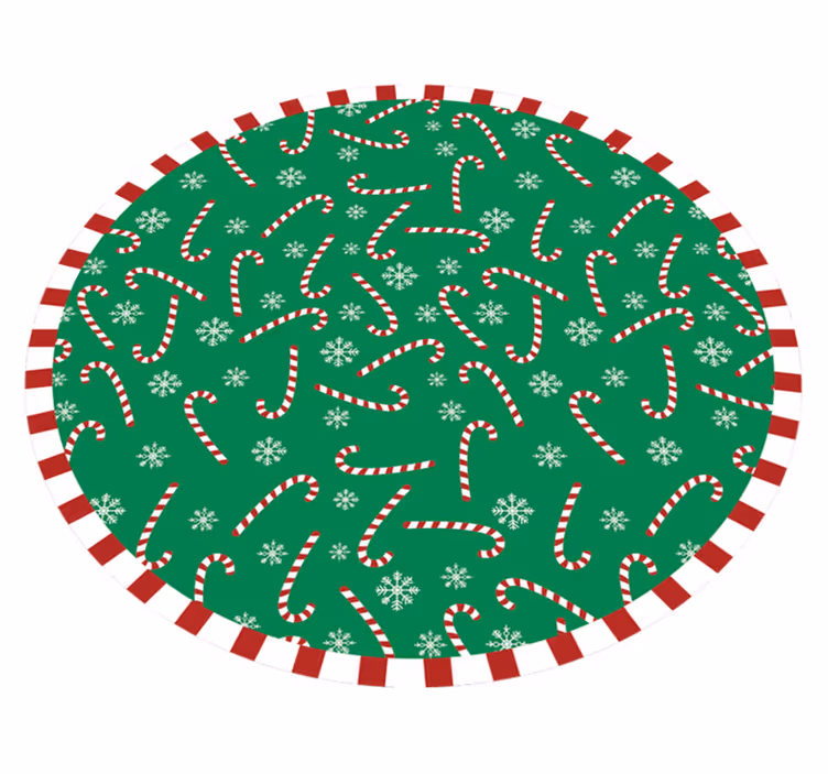 şeker kamışı çemberi Noel pvc halı - TenStickers