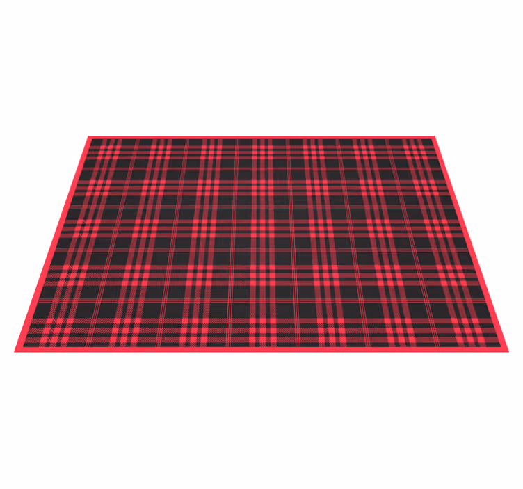 Noel tartan desen çizgili vinil halı - TenStickers