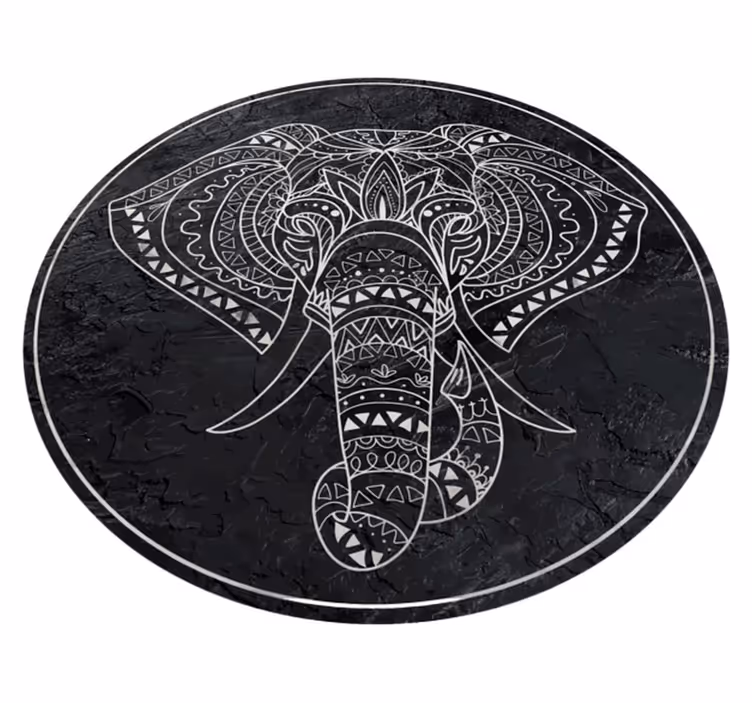 Fil şekilli mermer doku mandala kilim - TenStickers