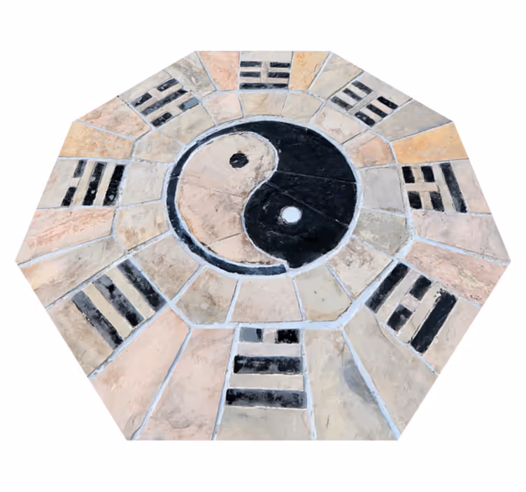Mermer ying ve yang doku halı - TenStickers