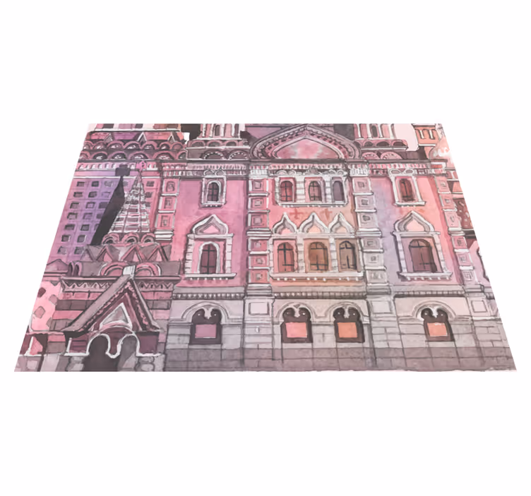 Suluboya moskova anıt modern halı - TenStickers