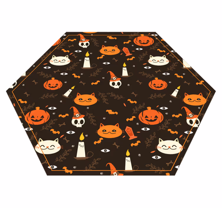 Korkunç cadılar bayramı kedi halı hayvan vinil kilim - TenStickers