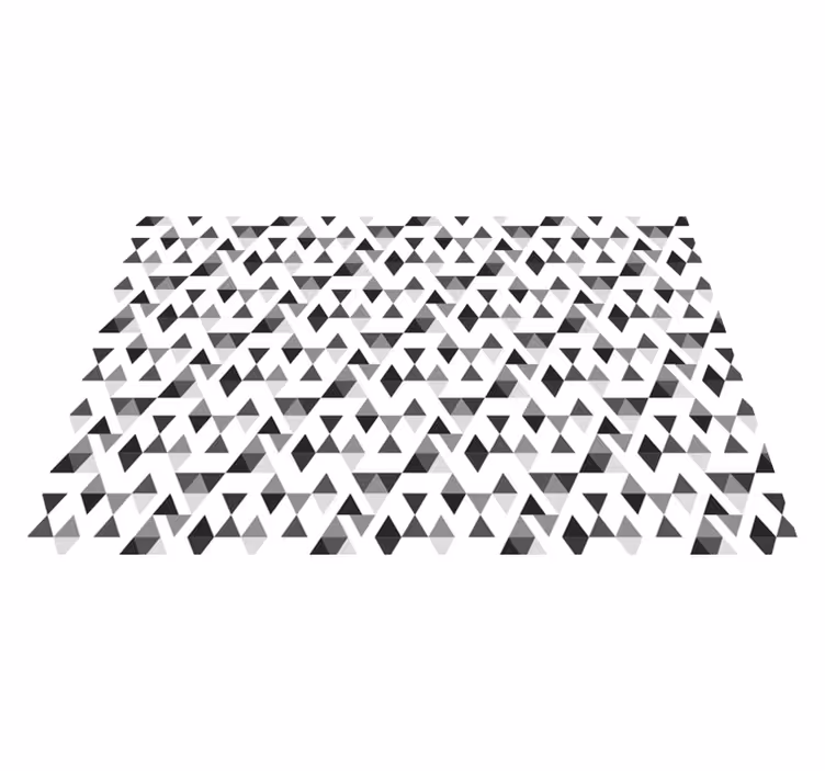 Siyah ve beyaz üçgenler geometrik vinil halı - TenStickers
