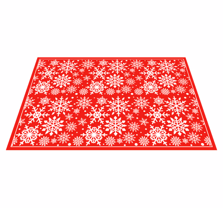 Kutlama kar tanesi motifi Noel pvc halı - TenStickers