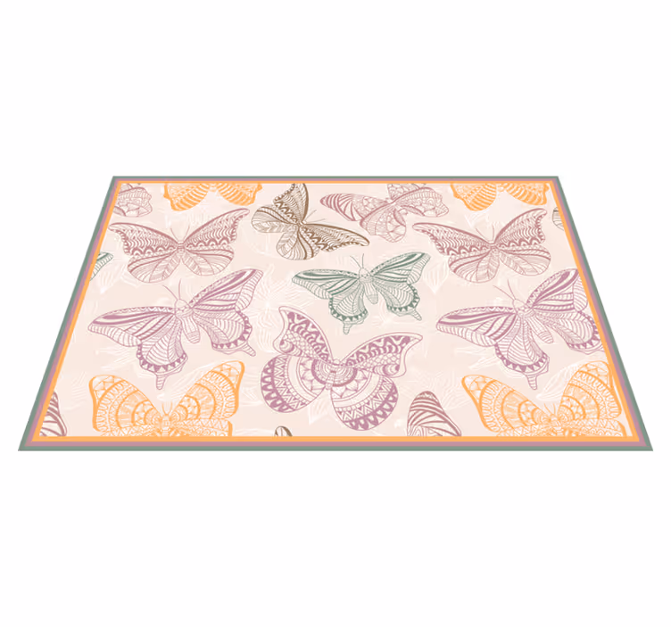 Kelebek mandala mandala pvc halı - TenStickers