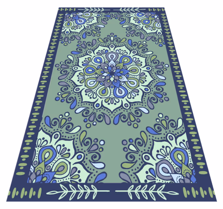 Soluk yeşil mandala vinil halı - TenStickers