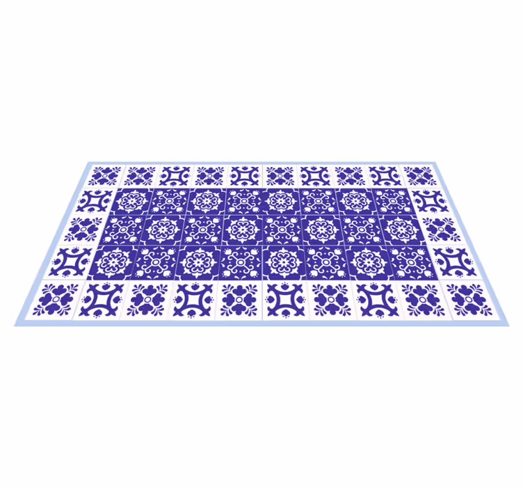 Mavi seramik desen banyo pvc halı - TenStickers