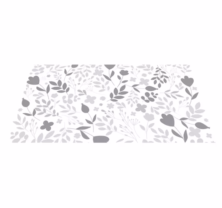 çiçek siluet çiçekler ve bitkiler pvc halı - TenStickers