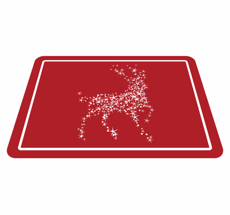 Kırmızı ışıltılı ren geyiği yılbaşı ağacı paspası - TenStickers