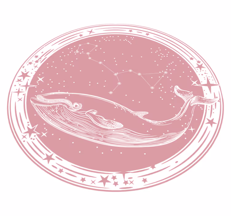 Yıldız çocuklar vinil kilim ile pembe balina - TenStickers