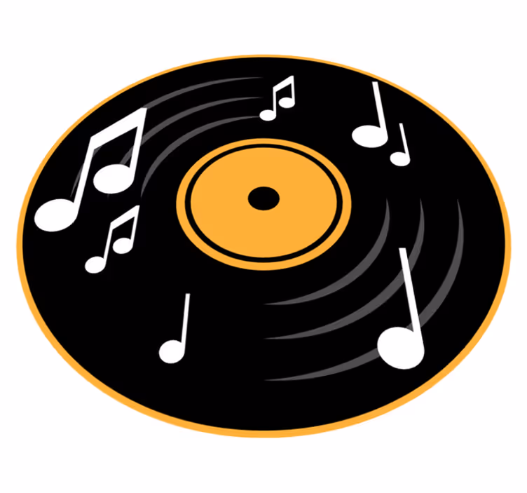 Müzik notaları genç vinil halı - TenStickers