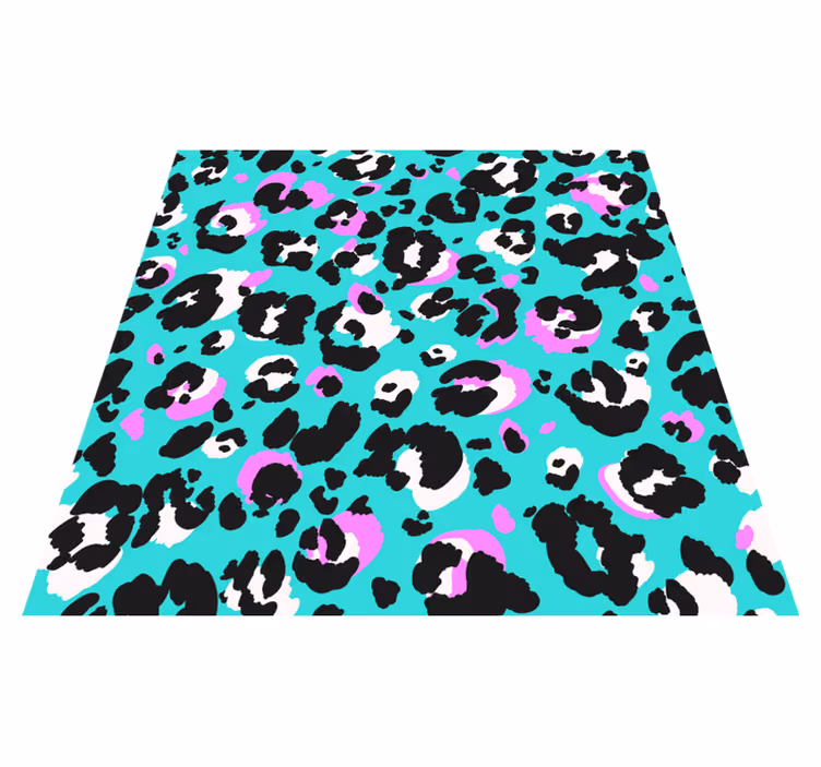 Neon leopar desenli hayvan desenli halı - TenStickers