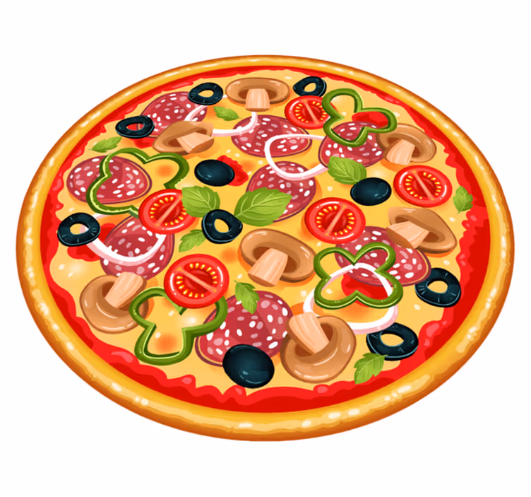 İtalya pizza dairesel vinil halı - TenStickers