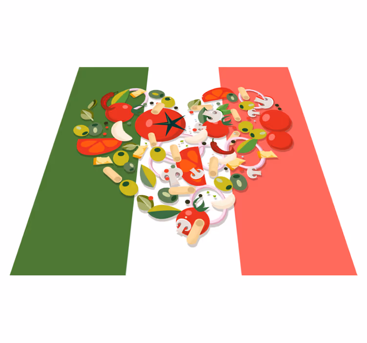 Italya gıda bayrak dünya haritası halı - TenStickers