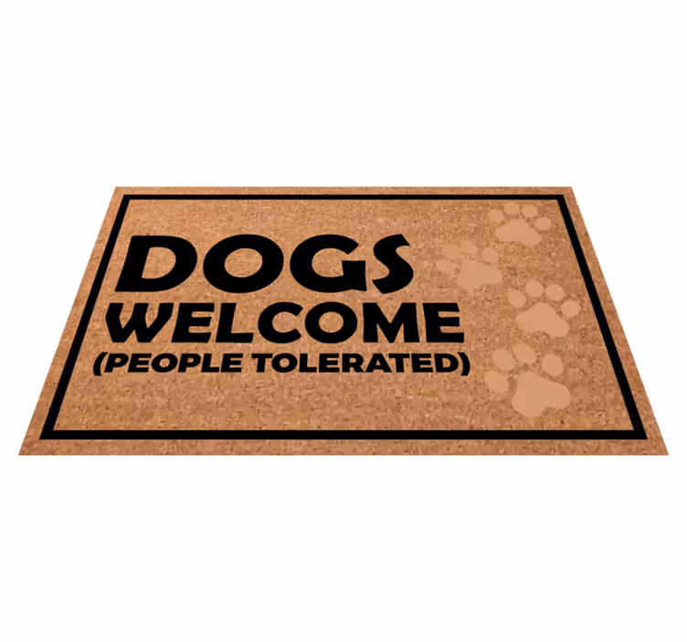 Köpeklere izin verilir tabelası cümleleri ile pvc halı - TenStickers