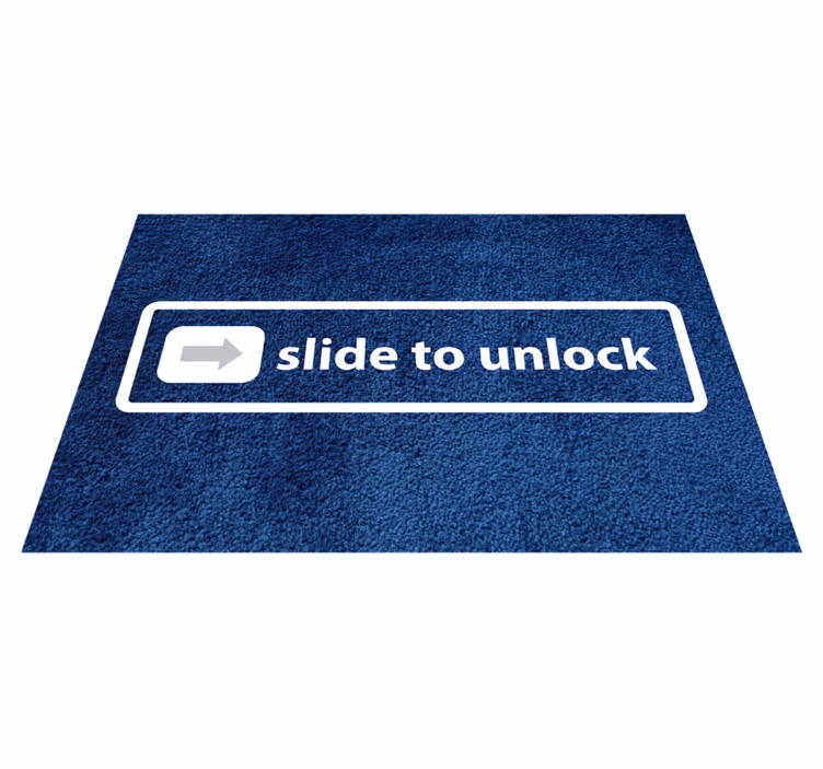 Kaydırarak kilit açma tasarımı cümleleri ile pvc halı - TenStickers