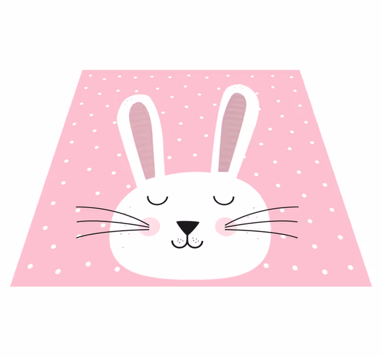 Sevimli pembe tavşan çocuklar vinil halı - TenStickers