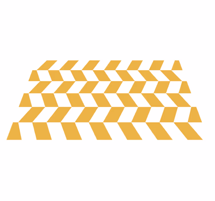 Geometrik beyaz ve sarı figürler vinil kilimler - TenStickers