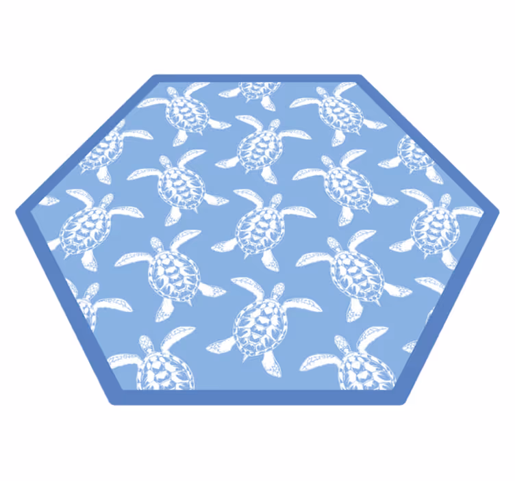 Kaplumbağa deseni banyo pvc halı - TenStickers