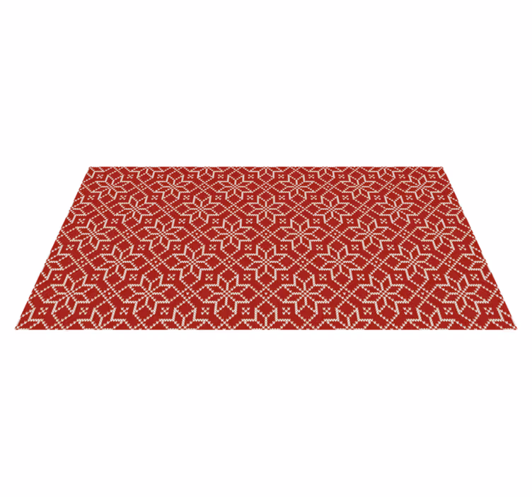 Kırmızı süs deseni bebek pvc halı - TenStickers