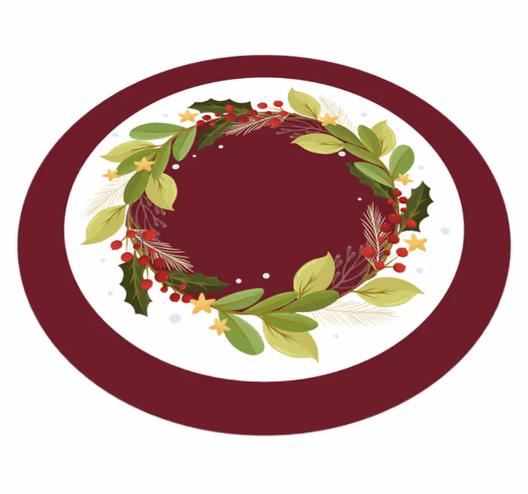 şenlikli çelenk çemberi Noel pvc halı - TenStickers