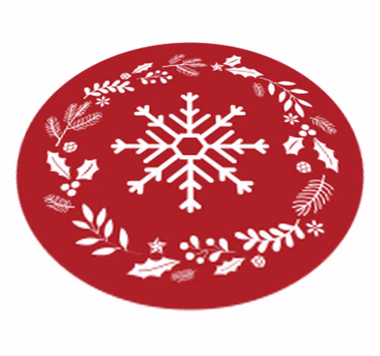 Mevsimsel kar tanesi Noel pvc halı - TenStickers