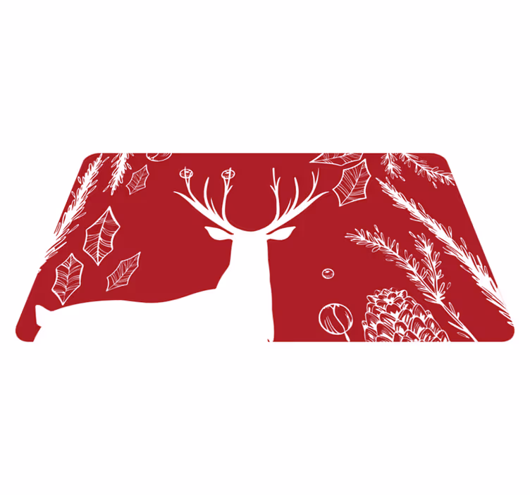 Ormandaki kırmızı ren geyiği noel ağacı mat - TenStickers