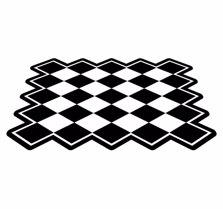 Damalı desen geometrik pvc halı - TenStickers