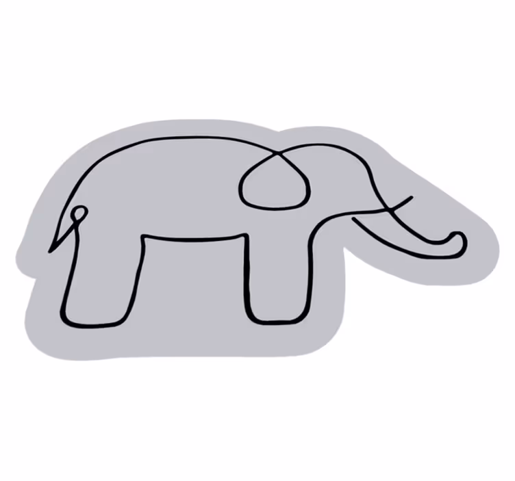 Fil kroki hayvan kilim - TenStickers