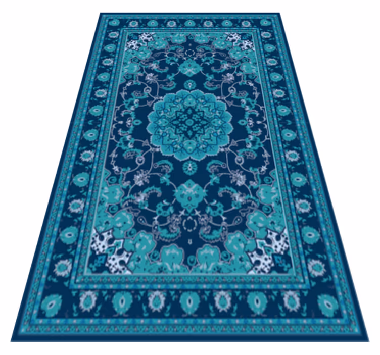 Deniz mavisi mandala zarafeti mandala pvc halı - TenStickers