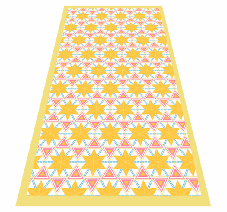 Geometrik yıldız patlaması deseni mutfak pvc halı - TenStickers