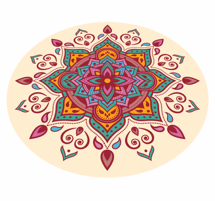 Pembemsi mandala vinil halı - TenStickers