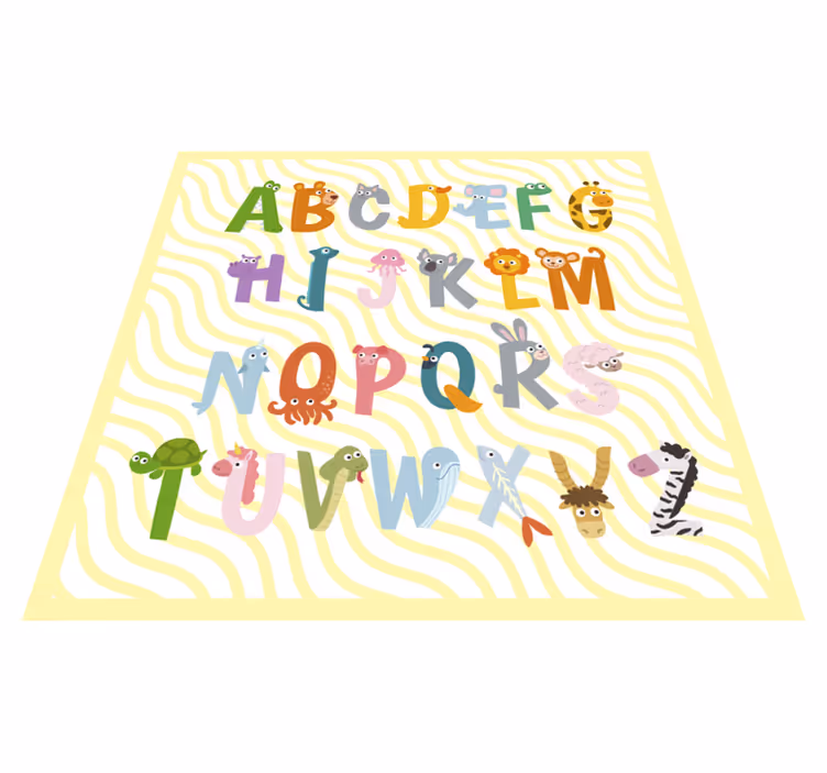 Hayvan alfabesi vinil halı - TenStickers