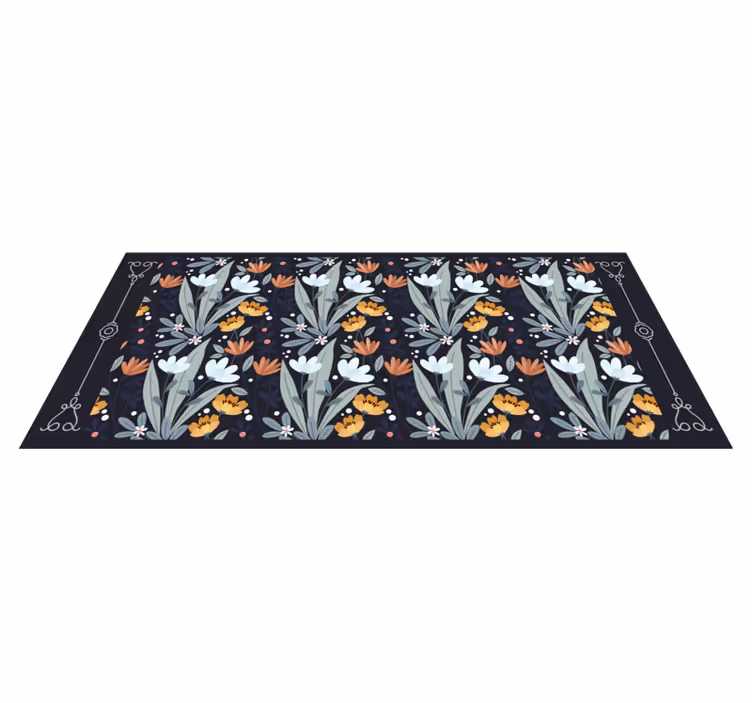 çiçek aranjmanı deseni çiçekler ve bitkiler pvc halı - TenStickers