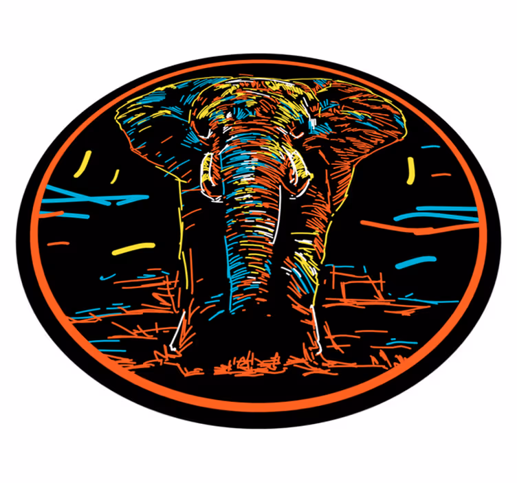 Canlı safari silueti Hayvan pvc halı - TenStickers
