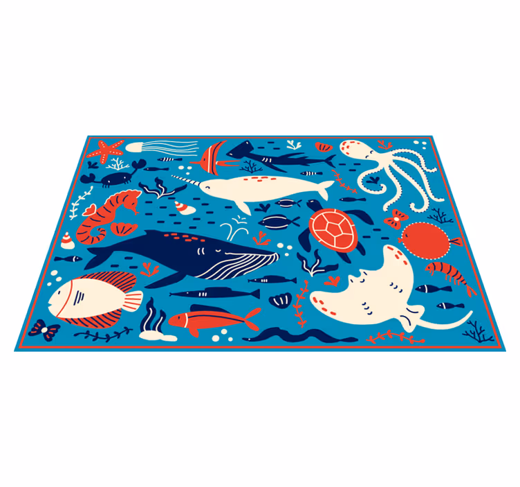 Farklı balıklı çocuk vinil kilim - TenStickers