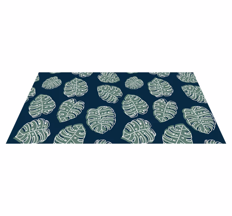 Monstera yaprak deseni çiçekler ve bitkiler pvc halı - TenStickers