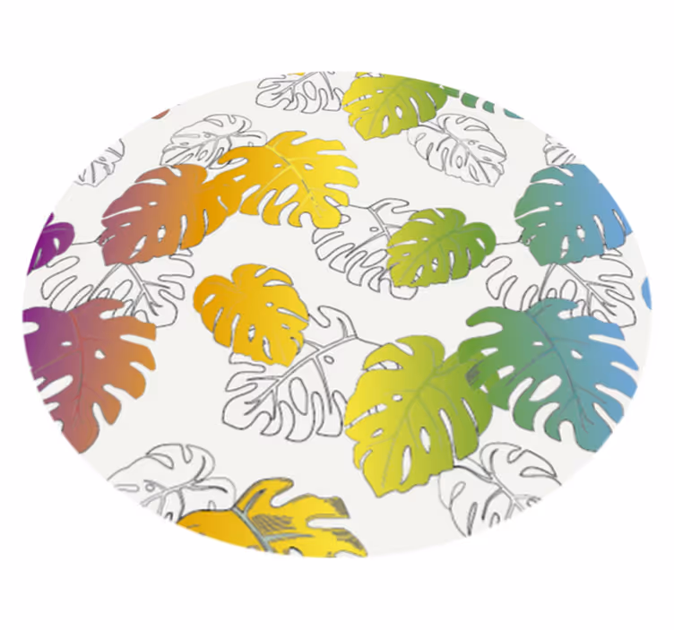 çok renkli monstera pot tasarımı doğa kilim - TenStickers