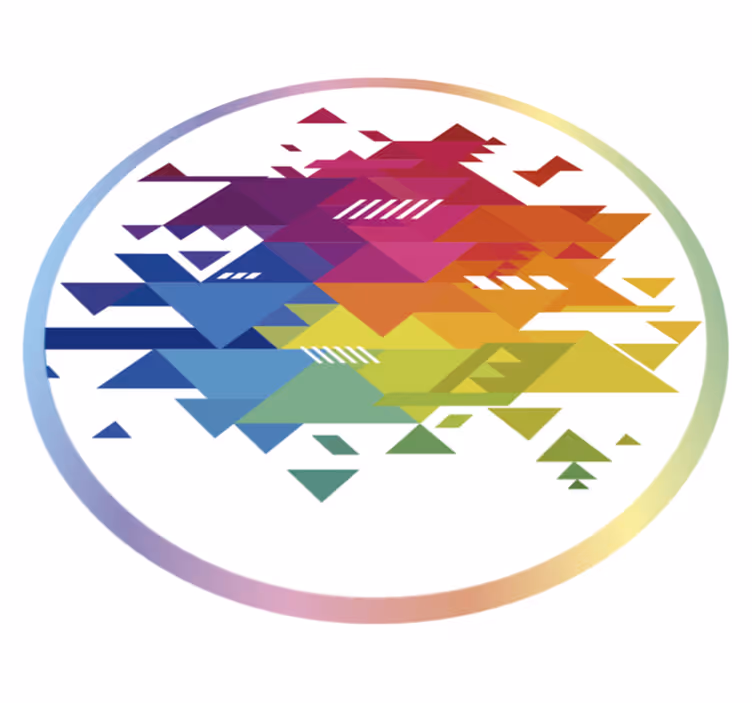 Renkli geometrik şekiller geometrik pvc halı - TenStickers